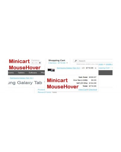 Show Minicart On MouseHover - [vQmod]